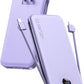Portable Charger, 12000mAh 22.5W USB C Fast Charging Power Bank with Built-in Cables and AC Wall Plug, Smart LED Display Travel Essentials Battery Pack Compatible with iPhone, iPad, Samsung etc Purple