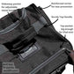 22 inch Carry On 8 Pockets Wheeled Rolling Duffel Bag Water Resistant Luggage Lightweight Travel Suitcase with Retractable Handle