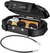 Waterproof Lock Box, Portable 4-Digit Combination Safe Boxes with Removable Cable, Anti-Theft Small Security Lockbox, Resettable Code Cash Case, Outdoor Key Hider for Travel, Gym, Hotel, Dorm, Beach