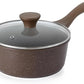 SENSARTE Saucepan Nonstick with Lid 2.5 Quarts Granite Coating Sauce Pot Medium Kitchen Cooking Pot, Induction Comptable, Free of Intentionally Added PFOA