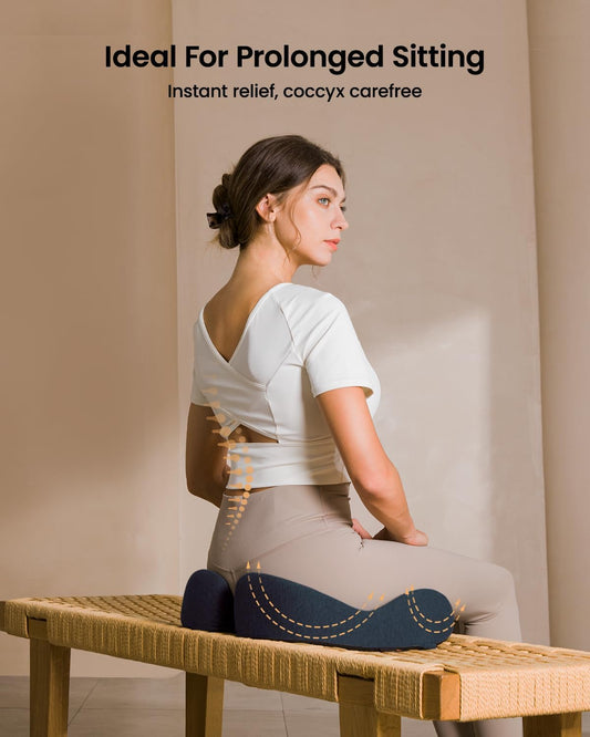 ProtoArc Seat Cushion, Office Chair Cushion for Sciatica, Coccyx Cushion, Ergonomic Memory Foam Seat Cushion for Car, Home, Pressure Relief Pad for Hip, Tailbone, All Day Comfort - Nayy