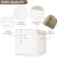 Large 22 Quart Linen Fabric Foldable Storage Bin Cube Organizer Basket with Flip-Top Lid & Handles, Clothes Blanket Box for Home, Office, Closet, White, 4 Pack 14.6 x 9.5 x 9.5”