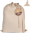 LFH Home Cotton Canvas Extra Large Laundry Bag with Handle, Heavy Duty Drawstring Closure Washable Laundry Bags School Travel, Home, Hotel, College Dorm, Organizer Sack, Toys Clothes 24x36-Natural