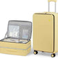 mixi 26 Inch Large Checked Luggage PC Hard Shell Suitcase Top Opening Aluminum Frame Travel Suitcases with Wheels, Lark Yellow