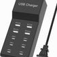 USB C Charger Block 10-Port USB-C Charging Station 6 USBC Ports & 4 USB-A Ports Total 50W USB Power Strip for Multi Devices for iPhone 16 17 15 14 13 12 Se, Galaxy, Pixel, Tablet, Camera, Headphones
