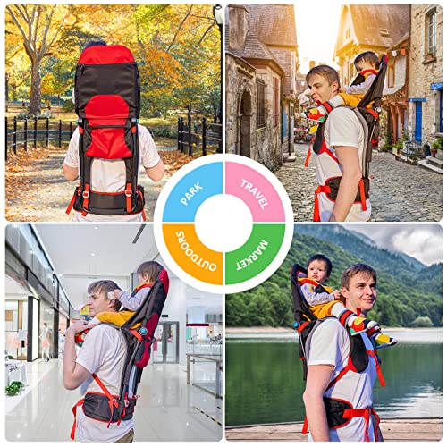 Baby Shoulder Carrier Baby Hiking Backpack Carrier with Rain Cover Sun Shade for Child Safe Backrest and Toddler Ergonomic Seat Holds 40 Pound for Children Between 6 Months