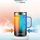 KXIAOCHEN 20oz Insulated Coffee Mug with Lid, Stainless Steel Coffee Cup, Double Wall Vacuum Coffee Tumbler with Handle, Premium Thermal Travel Coffee Mug (Black 2Pack)