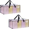 VENO 2 Pack Moving Bags Extra Large Storage Bags for College Move-In, Heavy-Duty Storage Totes, Packing Boxes, and Wardrobe Moving Supplies - Durable Laundry Bags for Clothes (Clear, 2 Pack)