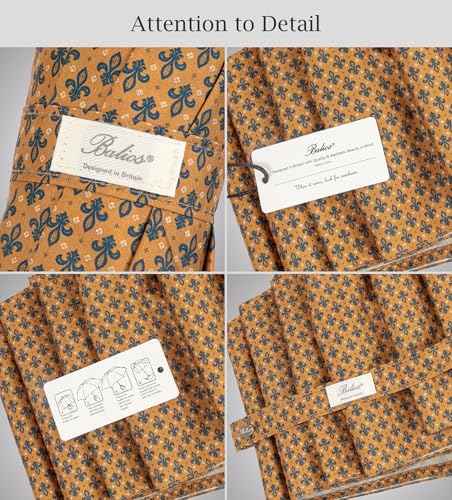 Folding Umbrella Lux Hardwood Handle Pimlico Mustard Navy