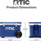 RTIC 52 Quart Ultra-Light Wheeled Hard Cooler Insulated Portable Ice Chest Box for Beach, Drink, Beverage, Camping, Picnic, Fishing, Boat, Barbecue, 30% Lighter Than Rotomolded Coolers