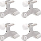 HOMOTEK 4 Pack Hinge Pin Satin Nickel Door Stopper,Adjustable Deluxe Heavy Duty Door Stopper 2-1/2"x1-3/4",with White Rubber Bumper Tips