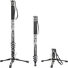 Fotopro Carbon Fiber 3-in-1 Monopod, 73" Travel Monopod with Feet, Max Load 22lbs for DSLR Camera Stabilizer, X-Airfly Mono Grey