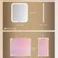 OMIRO Makeup Case, Makeup Bag with Light Up Mirror Set, Makeup Organizer Bag with Magnet Makeup Mirror for Women and Girls