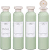 ASEVAT 8.8oz 4Pcs Green Plastic Refillable Travel Shampoo and Conditioner Bottles Plastic Refillable Travel Shampoo Bottles with Flip Cap Shampoo and Conditioner Dispenser