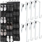 GORILLA GRIP Over the Door Shoe Organizer, 24 Large Breathable PVC Pockets, Space Saving Hanging Storage Holder, Closet Rack Hanger Holds Up to 40 lbs, Hangs on Closets for Shoes 2 Pack, Black