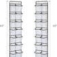 KEEPJOY Over the Door Shoe Organizer, Hanging Shoe Organizer with 4 Hooks, Shoe Holder with 14 Mesh Pockets Closet Door Shoe Storage Bag (White-2Pack)