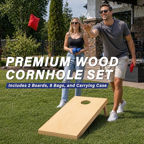 Solid Wood Premium Cornhole Set