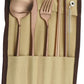 Gugrida Reusable Travel Utensils, 7 Piece Portable 304 Stainless Steel including Knife Fork Spoon Chopsticks Cleaning Brush Straws Portable Pouch, Eco-friendly Camping Silverware Set, Dishwasher Safe