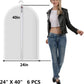 Garment Bags for Hanging Clothes, Clear Plastic Closet Storage Covers with Cedar Balls, 24" x 40", 6 Pack