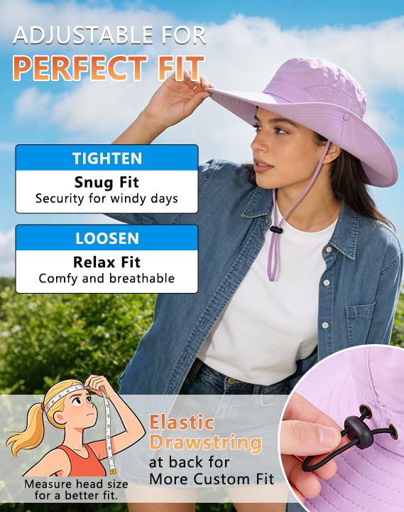 UPF 50+ Wide Brim Sun Hat with Neck Flap