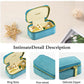 Small Travel Jewelry Case, Mini Tiny Plush Velvet Jewelry Box for Women and Girls, Pocket Size Jewelry holder organizer for Rings Earrings and Small Items(Coral Blue)