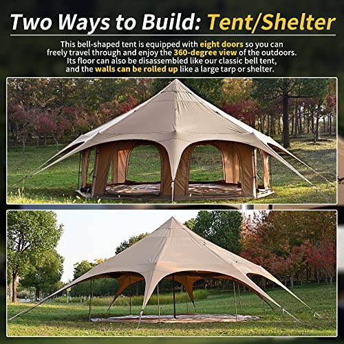 TOMOUNT Canvas Bell Tent with Stove Jack
