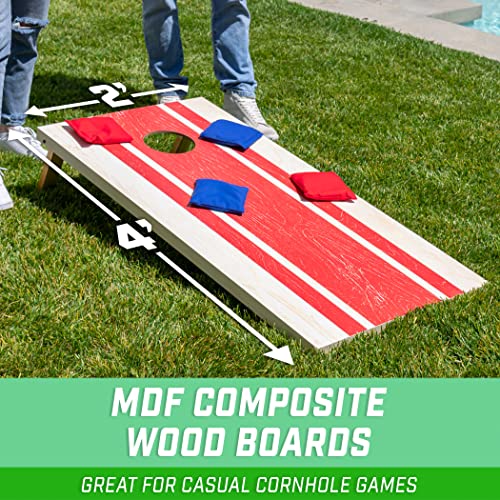 4 ft x 2 ft Regulation Size Wood Design Cornhole Game Set