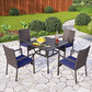 Wicker Patio Dining Chairs Set of 4 with Removable Cushions (4 Count)