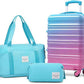 LONG VACATION Carry On Luggage Sets 3 Piece 20 Inch Suitcase Set, ABS+PC Hardshell Lightweight Travel Luggage with Spinner Wheels & YKK Zipper TSA Lock (Blue and Pink, 20 INCH)