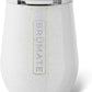 BrüMate Uncork'd 14oz 100% Leakproof Insulated Wine Tumbler | Locking Lid | Insulated Stainless Steel Wine Glass | Perfect For Travel & Outdoors | BPA-Free (Glitter White)