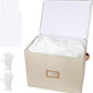 Lukeline Wedding Dress Storage Box,Wedding Dress Preservation Box with Lid,Foldable Acid-Free Organizer with 1 Pair of Microfiber Gloves and 20 Sheets of Acid-Free Paper, 2-Pack