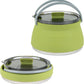 Restaurantware-Hi Tek 1 Liter Collapsible Camping Kettle, 1 Portable Cook Pot - With Perforated Lid, Stainless Steel Bottom, Silicone Camping Coffee Pot, With High Heat Nylon Handles, For Travel