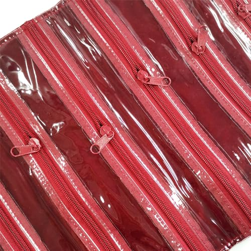 Travel Jewelry Roll Bag Portable Organizer Pouch With Grids&PVC Cover Storage Bags for Necklace