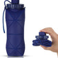 Silicone Collapsible Water Bottles,Lightweight Reusable Leakproof For Traveling Camping Hiking Cycling Sports Outdoor,Foldable Portable Travel Water Bottle 600ML Dark Blue 1Pack.