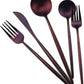 Gugrida 20-Piece 18/10 Stainless Steel Flatware Silverware, Luxury Dinnerware Set Travel Cutlery Tableware Include Knife Fork Spoon Service for 4,Healthy & Eco-Friendly Dishwasher Safe (Purple Matte)