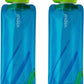 Vapur Collapsible Water Bottle With Carabiner, Compact Bottle Folds Flat For Hydration On The Go, Ideal for Traveling, Hiking or Camping, 34 Ounce, Water, Pack of 2