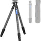 71" Carbon Fiber Travel Tripod with 360° Ball Head Set, 4 Leg Sections Lightweight Tripod with Center Column for DSLR Camera, Quick Release Plate, Max Load 15kg/33.07lb