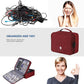 ORIENT FAMULAY Travel Electronics Organizer, Waterproof Cable Organizer Bag for Electronic Accessories Double Layer Large Shockproof Cable Storage Bag for Cord, Power Bank, Tablet(Up to iPad 11 inch) - Wine Red
