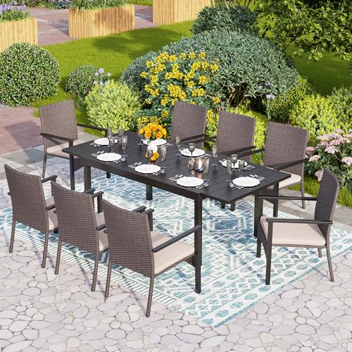 Wicker Patio Dining Chairs Set of 4 with Removable Cushions