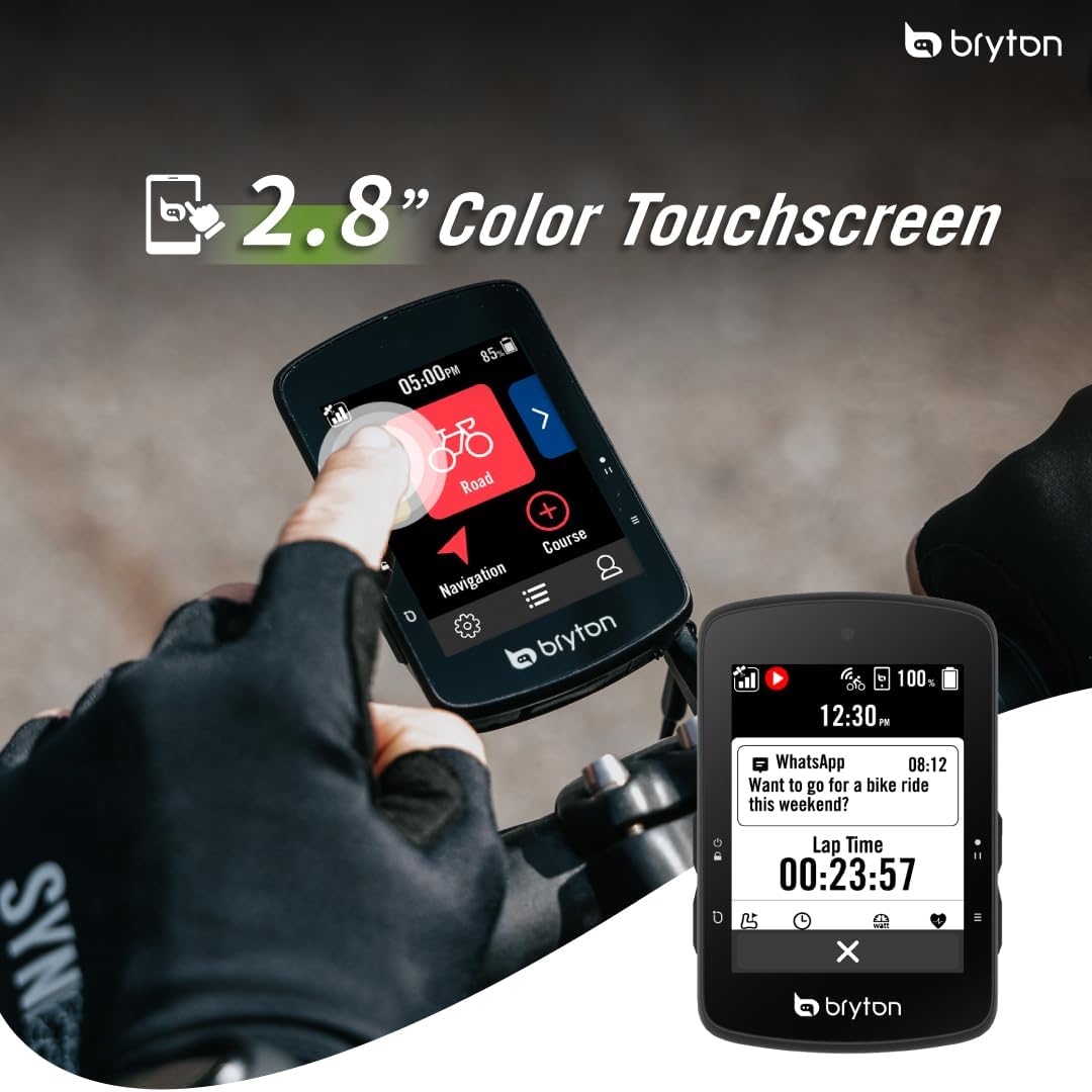 Bryton Rider S510 Sensor Bundle 2.8 Inch Color LCD Touchscreen GPS Bike/Cycling Computer, Offline USA Map, Compatible with Bike Radar, 30hrs Long Battery Life, Waterproof
