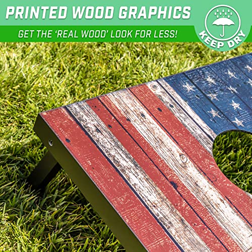 4 x 2 ft American Flag Design Cornhole Game Set