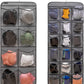 Dual-Sided Hanging Closet Organizer for Socks Underwear Bra Kids Storage Organizer for Baby Clothes Toddler Shoes with 26 Pockets (Grey-Clear Pockets)