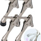 One Touch Kickdown Door Stopper, Door Holder, Heavy Duty Door Stops, Bottom of Door, Height-Adjustable Rubber Tips by HASHI (Satin Nickel 4 inch x 4pack)