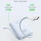 Portable Charger 20000mAh 30W Fast Charging, Power Bank with Built-in Cables & LED Display, USB C Battery Pack for iPhone 16/15/14, Samsung, iPad and Android Phones, Ideal for Travel
