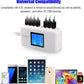 60W/12A 8-Port Desktop Charging Station Multiple USB, Multi Port Travel Fast Wall Charger Hub with LCD for Smart Phones, Tablet and More (White)