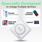 PWR Travel PRO 5-in-1 Power Bank – 10,000mAh with Built-in Cables – 20W USB-C + 15W Wireless Charging – Compact Portable Charger for iPhone & Android - White