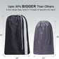 HOMEST XL Nylon Laundry Bag with Strap, Large Dirty Garments Organizer, Easy Fit a Hamper or Clothing Basket, Can Carry Up to 4 Loads of Clothes, Black