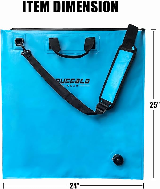 Buffalo Gear Fish Tournament Weigh in Bag for Bass Fishing, Heavy Duty Fish Bag for Caught Fish Waterproof,Leakproof,Puncture Resistant
