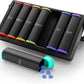 Weekly Pill Organizer 2 Times a Day, KOVIUU Large Travel Pill Box 7 Day, Am Pm Twice Daily Pill Case with Rotatable Handle, Week Pill Holder Container for Vitamin Medicine Supplement Fish Oil, Black