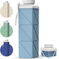 POMKAKA Collapsible Water Bottles 24.3oz(720ml), 2nd Generation Leakproof BPA-Free Travel Water Bottle,Lightweight Reusable Water bottle for Travel Cycling Gym Camping Sports,Blue